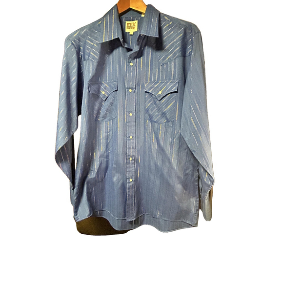 ELY Cattleman Western Shirt Men's 16 33 Striped - Picture 2 of 6